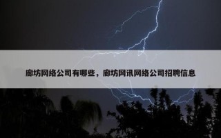 廊坊网络公司有哪些，廊坊网讯网络公司招聘信息