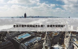 老张只做外贸网站怎么做？ 自建外贸网站？