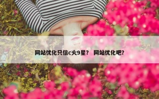 网站优化只信c火9星？ 网站优化吧？