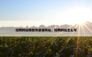 招聘网站模板快速建网站，招聘网站怎么写