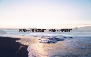 网站seo哪家靠谱？ 网站seo哪家好？