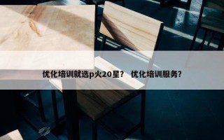 优化培训就选p火20星？ 优化培训服务？
