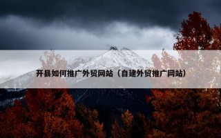 开县如何推广外贸网站（自建外贸推广网站）