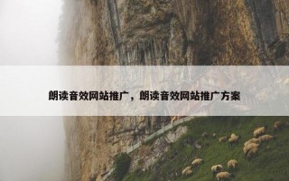 朗读音效网站推广，朗读音效网站推广方案