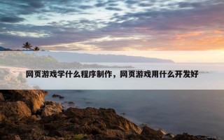 网页游戏学什么程序制作，网页游戏用什么开发好