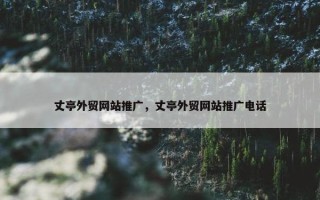 丈亭外贸网站推广，丈亭外贸网站推广电话