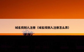 域名找别人注册（域名找别人注册怎么弄）