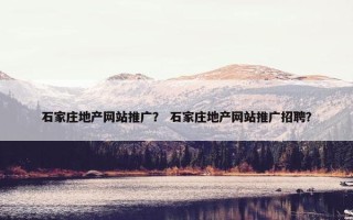 石家庄地产网站推广？ 石家庄地产网站推广招聘？