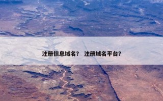 注册信息域名？ 注册域名平台？
