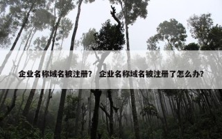 企业名称域名被注册？ 企业名称域名被注册了怎么办？