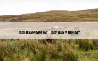 高新企业网站模板？ 高新企业申报网站？