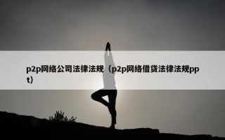 p2p网络公司法律法规（p2p网络借贷法律法规ppt）