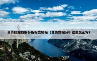 竞价网站数据分析报告模板（竞价数据分析结果怎么写）