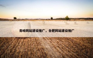 青岐网站建设推广，合肥网站建设推广