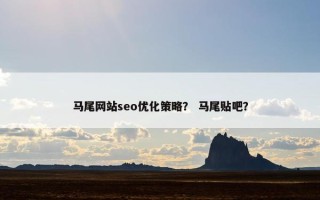 马尾网站seo优化策略？ 马尾贴吧？