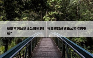 福鼎市网站建设公司招聘？ 福鼎市网站建设公司招聘电话？