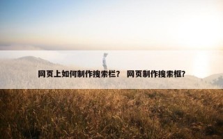网页上如何制作搜索栏？ 网页制作搜索框？