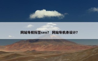 网站导航标签seo？ 网站导航条设计？