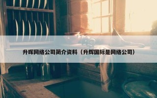 升晖网络公司简介资料（升辉国际是网络公司）