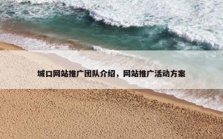 城口网站推广团队介绍，网站推广活动方案