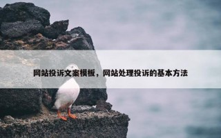 网站投诉文案模板，网站处理投诉的基本方法