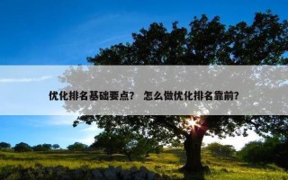 优化排名基础要点？ 怎么做优化排名靠前？