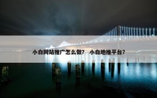 小白网站推广怎么做？ 小白地推平台？