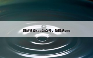 网站建设seo公众号，做网站seo