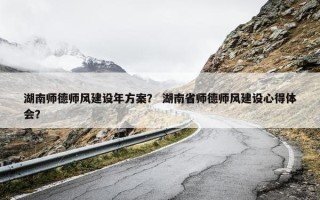 湖南师德师风建设年方案？ 湖南省师德师风建设心得体会？