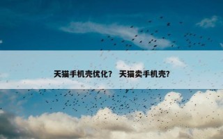 天猫手机壳优化？ 天猫卖手机壳？