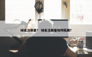 域名注册量？ 域名注册量如何拓展？