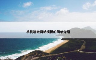 手机端微网站模板的简单介绍