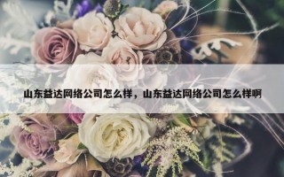 山东益达网络公司怎么样，山东益达网络公司怎么样啊