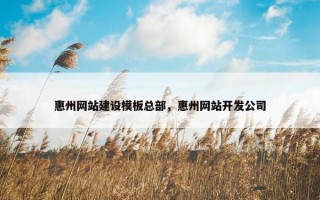 惠州网站建设模板总部，惠州网站开发公司
