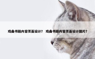 戏曲书籍内容页面设计？ 戏曲书籍内容页面设计图片？