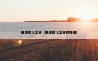 快速优化工具（快速优化工具有哪些）