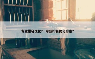 专业排名优化？ 专业排名优化方案？