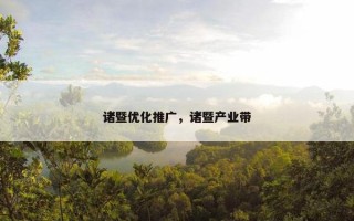 诸暨优化推广，诸暨产业带