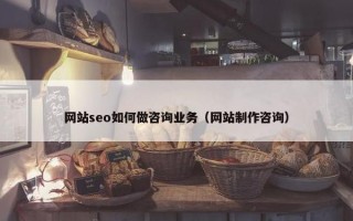 网站seo如何做咨询业务（网站制作咨询）