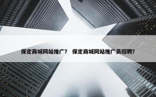 保定商城网站推广？ 保定商城网站推广员招聘？