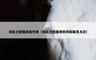 域名注册服务商作用（域名注册服务机构和联系方式）