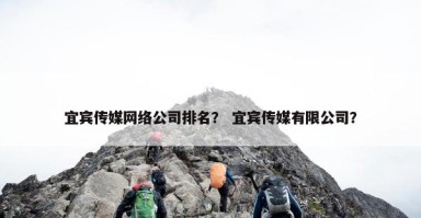 宜宾传媒网络公司排名？ 宜宾传媒有限公司？