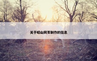 关于昭山网页制作的信息