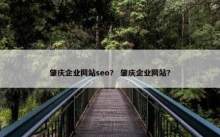 肇庆企业网站seo？ 肇庆企业网站？