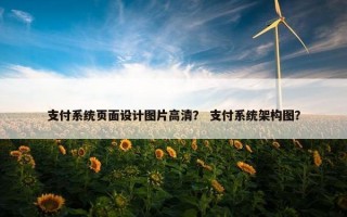 支付系统页面设计图片高清？ 支付系统架构图？