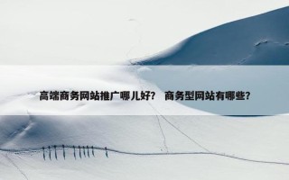 高端商务网站推广哪儿好？ 商务型网站有哪些？
