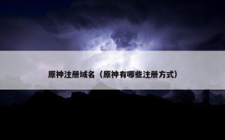 原神注册域名（原神有哪些注册方式）