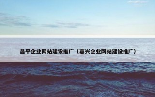 昌平企业网站建设推广（嘉兴企业网站建设推广）