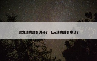 瑞友动态域名注册？ tzo动态域名申请？