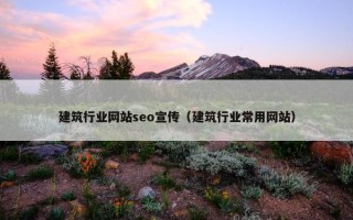建筑行业网站seo宣传（建筑行业常用网站）